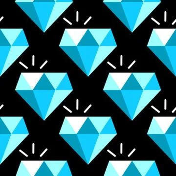 Vector blue diamonds seamless pattern Stock Illustration
