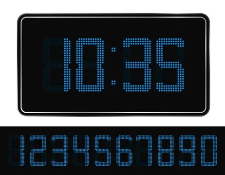Vector Blue Digital Clock Stock Illustration