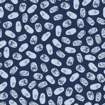 Vector blue dinosaur eggs polka dots repeat pattern. Perfect for textile, gif Stock Illustration