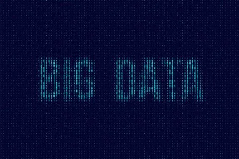 Vector blue dual code background with Big Data words. Stockillustratie