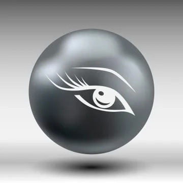 Vector blue eye with long lashes  woman makeup beauty symbol Stock Illustration