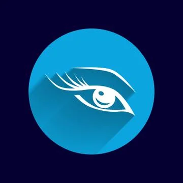 Vector blue eye with long lashes  woman makeup beauty symbol Stock Illustration