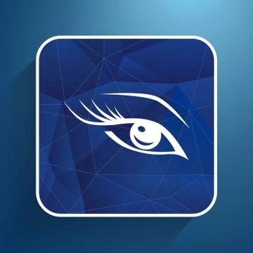 Vector blue eye with long lashes  woman makeup beauty symbol Illustrazione stock