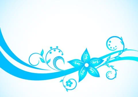 Vector blue floral background Illustrazione stock