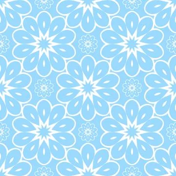 Vector Blue Flower Seamless Pattern for Background Stock Illustration