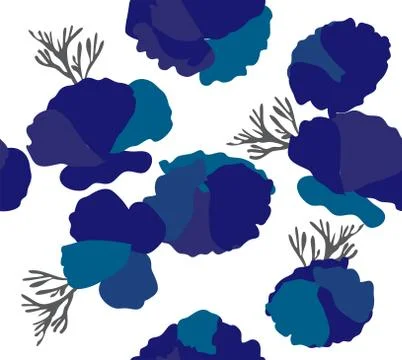 Vector Blue Flowers Illustrazione stock