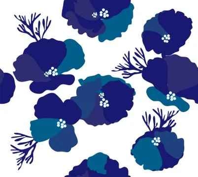 Vector Blue Flowers Stock Illustration
