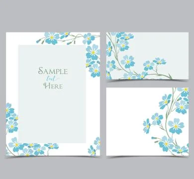 Vector blue forget me not flowers Stock Illustration