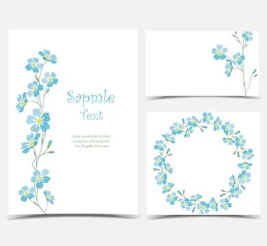 Vector blue forget me not flowers Stock Illustration