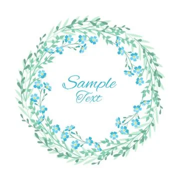 Vector blue forget me not flowers Stock Illustration
