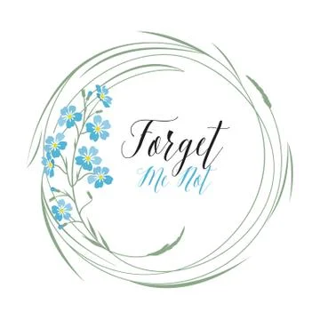 Vector blue forget me not flowers Stock Illustration