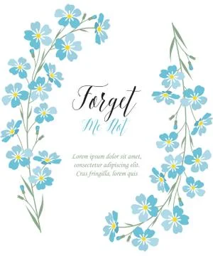 Vector blue forget me not flowers Stock Illustration