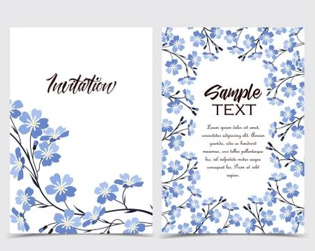 Vector blue forget me not flowers Stock Illustration