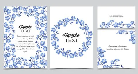 Vector blue forget me not flowers Stock Illustration