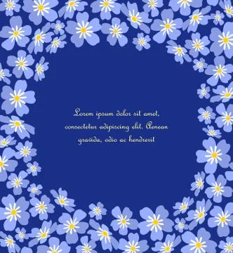 Vector blue forget me not flowers Stock Illustration