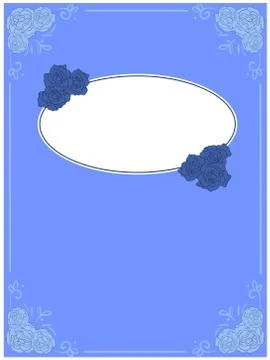 Vector blue frame oval - template greeting card Stock Illustration