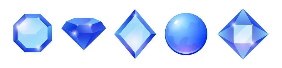 Vector blue gem emerald illustration jewel sapphire design diamond ruby. Cartoon 스톡 일러스트