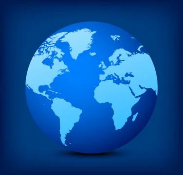 Vector blue globe icon on background Stockillustratie