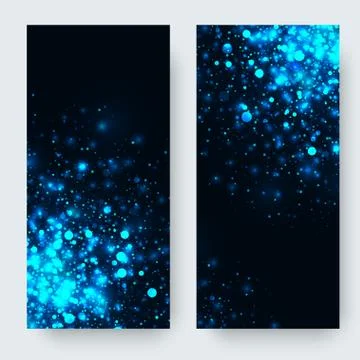 Vector blue glowing light glitter background. Magic glow light effect. Star b Stock Illustration