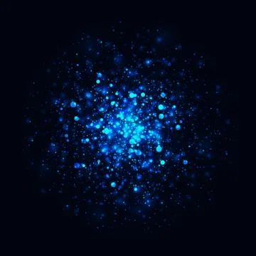 Vector blue glowing light glitter background. Magic glow light effect. Star b Stock Illustration