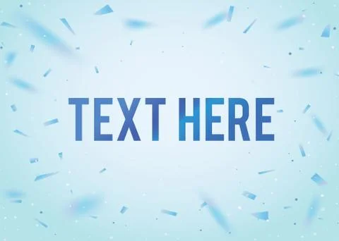 Vector blue gradient party background template with confetti border Stock Illustration