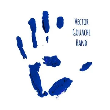 Vector blue greased hand imprint Stock Illustration