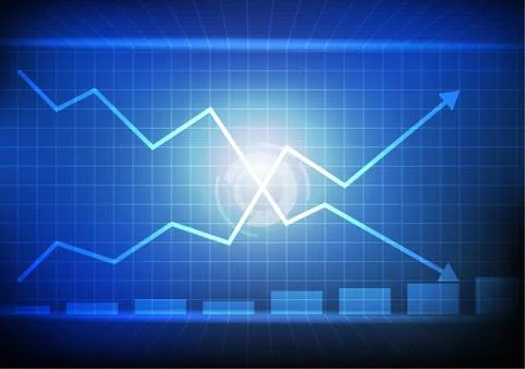 Vector : Blue grid with business graphs Illustrazione stock