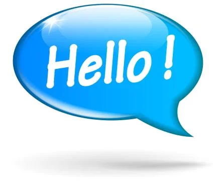 Vector blue hello speech bubble Stock Illustration