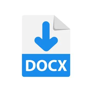 Vector blue icon DOCx. File format extension Stock Illustration