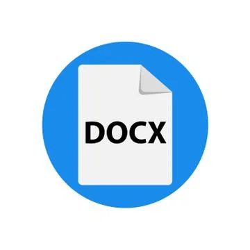 Vector blue icon DOCx. File format extension Stock Illustration