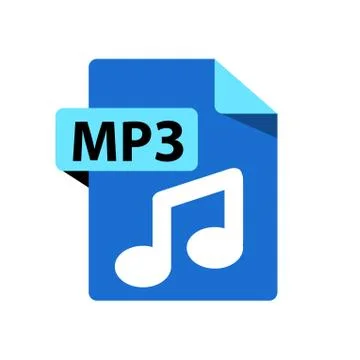 Vector blue icon MP3. File format extensions icon. Stock Illustration