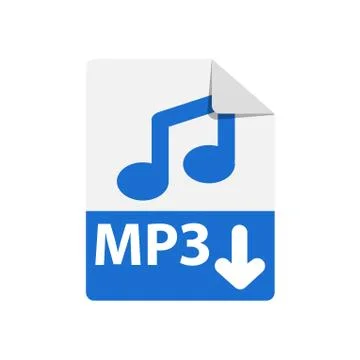 Vector blue icon MP3. File format extensions icon. Stock Illustration