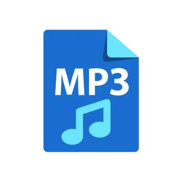 Vector blue icon MP3. File format extensions icon. Stock Illustration