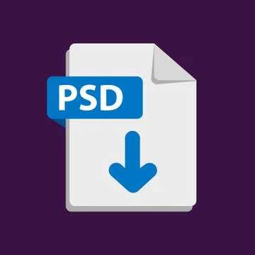 Vector blue icon PSD. File format extensions icon. Stock Illustration