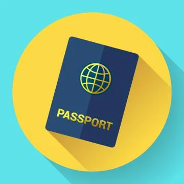 Vector blue international passport with globe. Stock Illustration