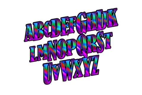 Vector Blue light neon alphabet in dark Stock Illustration