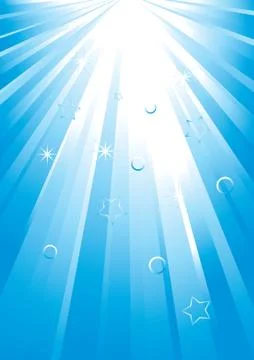 Vector blue light rays spread Stock Illustration