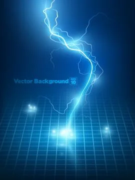 Vector blue lightning flash. イラスト素材