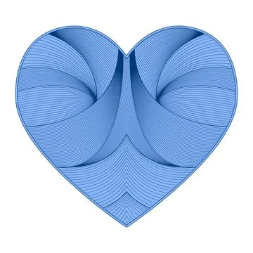 Vector blue linear heart of the zentagle. Valentine's Day. Love. Stock Illustration
