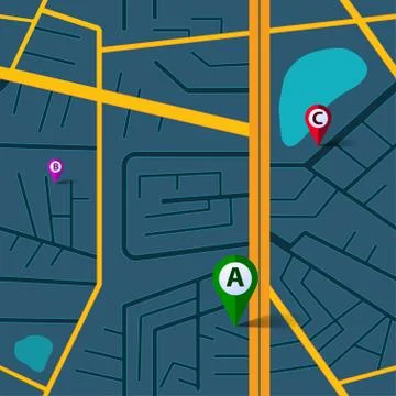 Vector blue map seamless pattern. Eps10 Stock Illustration