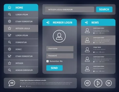 Vector blue mobile user interface design Stock Illustration