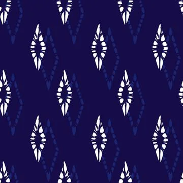 Vector blue monochrome simple diamond polka dot seamless pattern. Suitable .. Stock Illustration