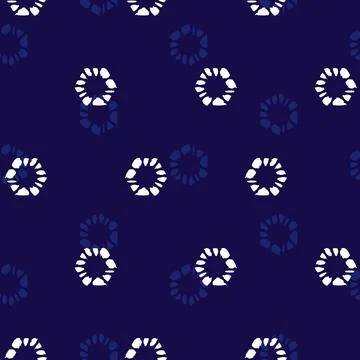 Vector blue monochrome simple hexagon polka dot seamless pattern. Suitable .. Stock Illustration