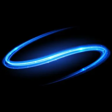 Vector blue neon light trace Stock Illustration