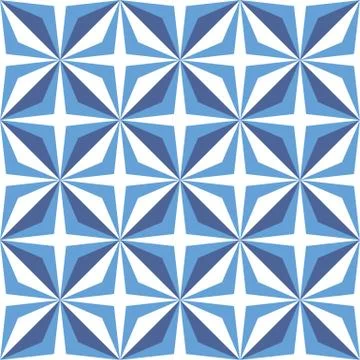 Vector blue patchwork quilt seamless repeat background pattern with star shape. Stock Illustration