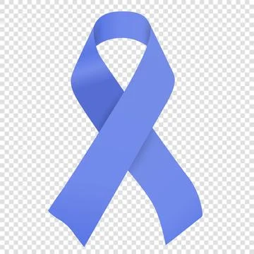 Vector blue periwinkle ribbon symbol isolated Stomach Cancer Awareness campaign Stock Illustration