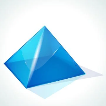 Vector blue pyramid on white background Stock Illustration