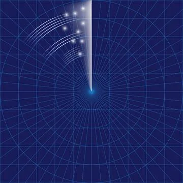 Vector blue radar screen. Display panel. Navy scanner. Military detect monito Stock Illustration