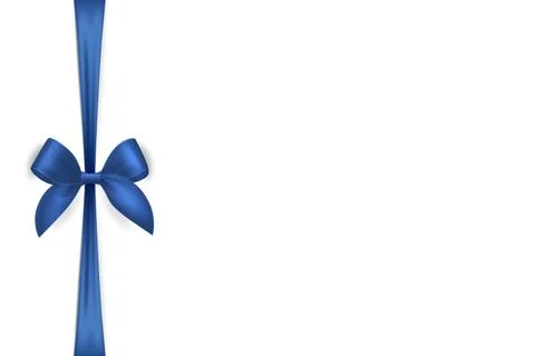 Vector Blue Ribbon with Bow for Gift Decoration and Packaging Design. Blue .. Stock Illustration