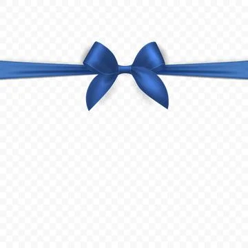 Vector Blue Ribbon Bow Isolated. Realistic Satin Bow and Ribbon. Blue Ribbon Bow Illustrazione stock